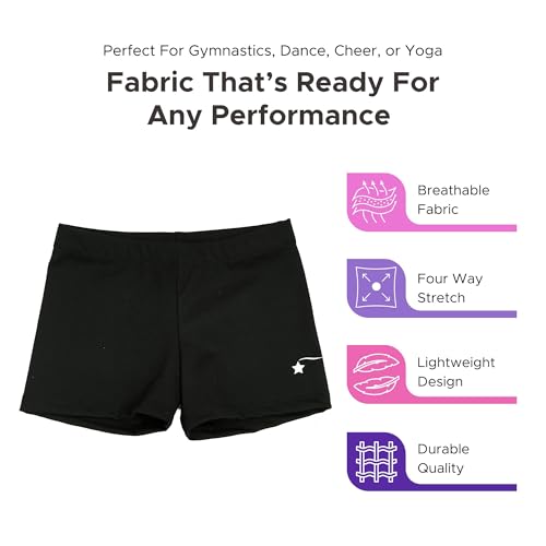 Destira Girl's Gymnastic Compression Sport Short, Athletic Shorts, Gymnastics, Practices, Dance, Cheer, Yoga, & More, Child3