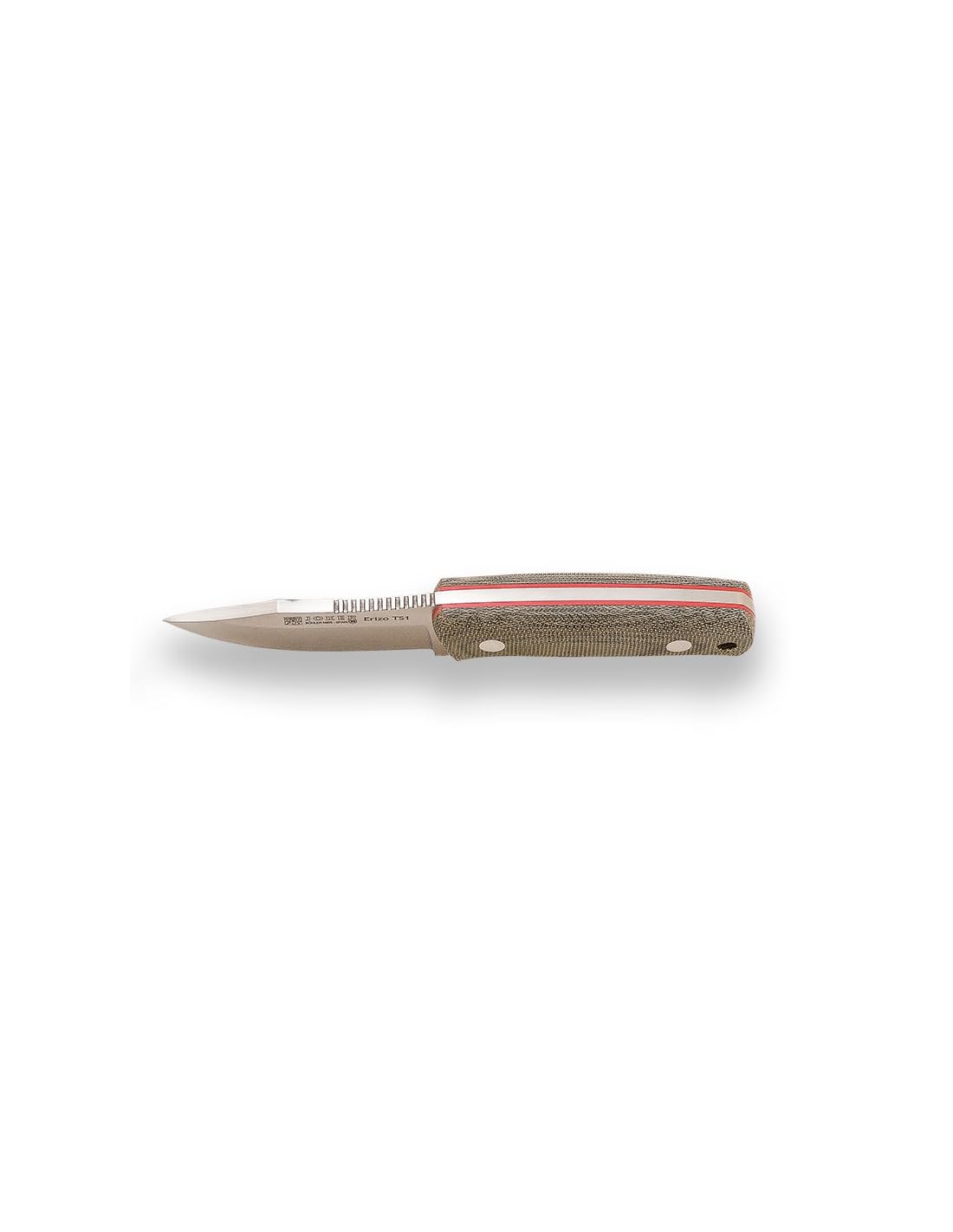 Coltello de bushcraft hunting de böhler N695 acciaio e manico de canvas micarta in colore verde, lama da 7,5 cm, Include fodero de in pelle , per la pesca, la caccia, l'escursionismo, il campeggio