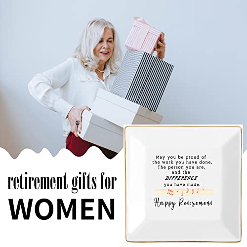 Image of Retirement Gifts for Women 2024 Teacher Happy Retirement Decorations Dish