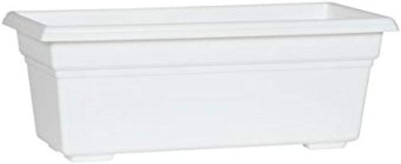 Root & Vessel 16192, White, Countryside Flower Box Planter, 18-Inch