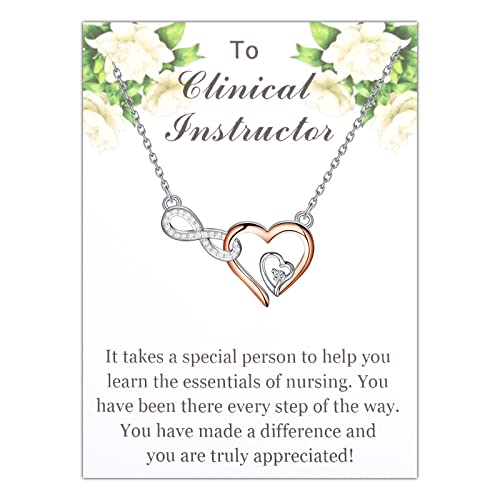UJIMS Clinical Instructor Gift Nurse Instructor Infinity Heart Necklace for Clinical Nurse Teacher Nursing Jewelry