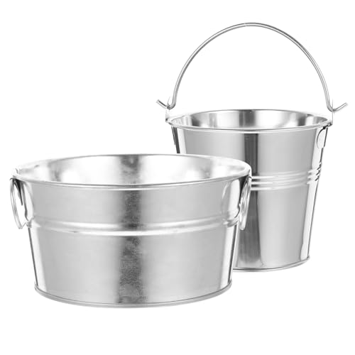 JECOMPRIS 2Pcs Snack Storage Buckets French Fries Holder for Restaurants Cafes and Bars and Food Serving Containers