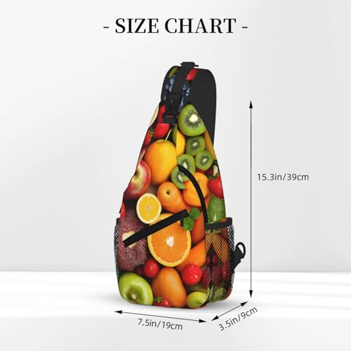 Fruit Rainbow Print Cross Chest Bag Diagonally - High-Capacity For Short Trips, Work, And Daily Use3
