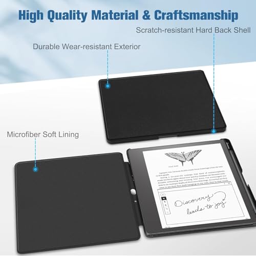 ProElite Case Cover for Kindle Scribe 10.2" Case, Slim Smart Flip case Cover for Amazon Kindle Scribe 10.2 inch with Pen Holder, Black - Image 3