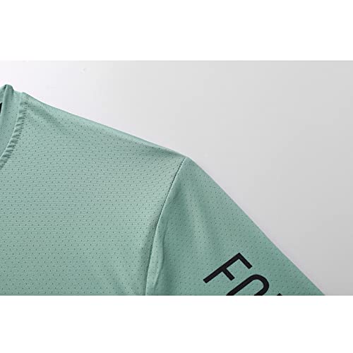 Forbemk Youth Mountain Bike Shirts Long Sleeve For Girls & Boys Mtb Jersey Quick Dry Downhill Bmx Shirts &Moisture-Wicking-K2214-Light Green-14 #TOP3