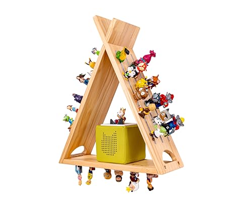 MIMONDO Tonie Regal zum Hinstellen oder Aufhängen für mindestens 60 Tonies I Tonieregal für Mädchen und Jungen I Zubehör Toniebox I Aus Holz