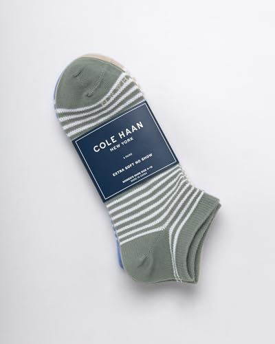Image of Cole Haan Womens No Show Socks - 6 Pack Lightweight Cotton Blend Invisible Low Cut Athletic Socks For Women With Arch Support