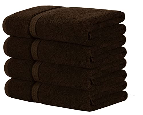 Cotton Craft Ultra Soft Oversized Bath Towels - 4 Pack Extra Large Bath Towels - 30X54 - Absorbent Everyday Luxury Hotel Spa Gym Shower Beach Pool Camp Dorm - 100% Cotton - Easy Care - Chocolate Brown #TOP7