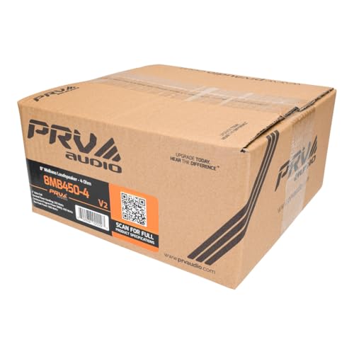 Image of PRV AUDIO 8MB450-4 v2 8 inch Mid Bass Speaker 4 Ohm Pro Audio Speaker 93.5dB 450 Watts 2 inch Voice Coil (Single)
