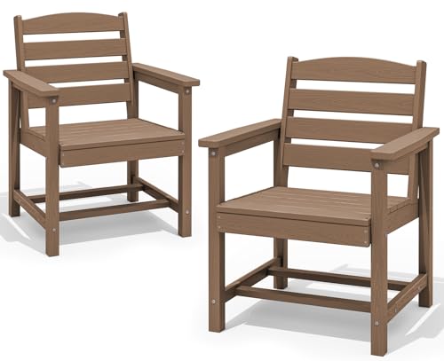 Image of SERWALL Patio Dining Chair Set of 2, Brown