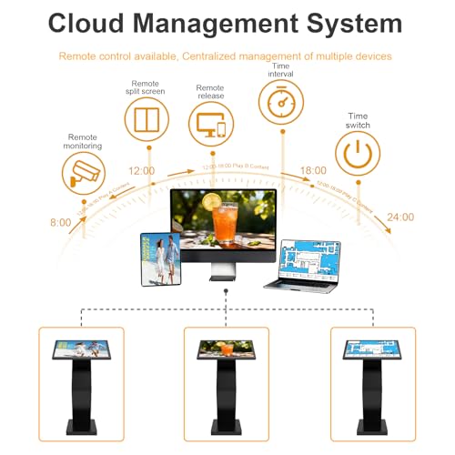 Image of 27 Inch Touch Screen Kiosk, 10pt PCAP Touch Screen Digital Signage, Plug&Play K-Style Indoor Digital Signage, Interactive LCD Display Signage, CMS /U-Disk Publish Content, Split Screen, Android 11