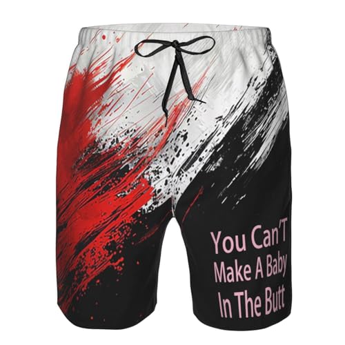 Board Shorts,You Can't Make A Baby in The Butt Mens Swim Trunks,Quick Dry Beach Swim Shorts Swimwear with Pockets2