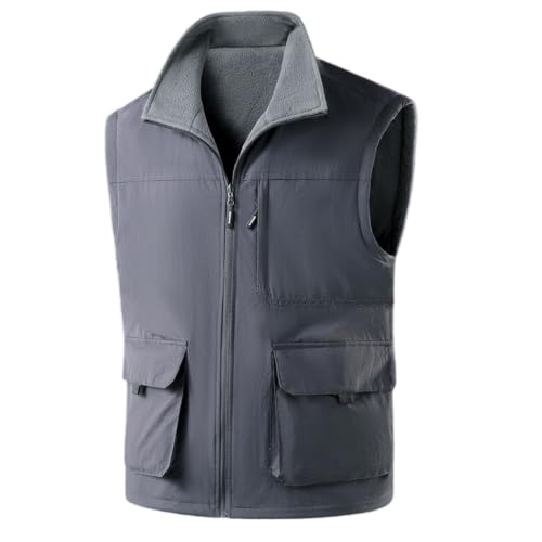 Chaleco de trabajo para hombre con forro polar y cuello alto informal
