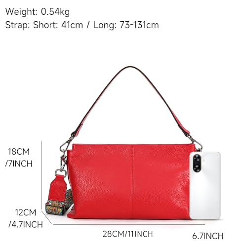 Image of Genuine Leather Women Shoulder Bag Small Crossbody Bags Purse Mini Casual Hobo Lady Handbags and Purses Messenger Satchel