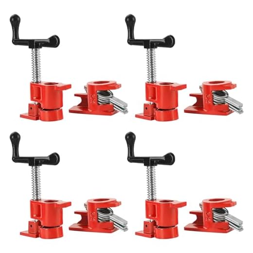 FLK Tech 4 Pack 3/4” Wood Gluing Pipe Clamp Set Heavy Duty