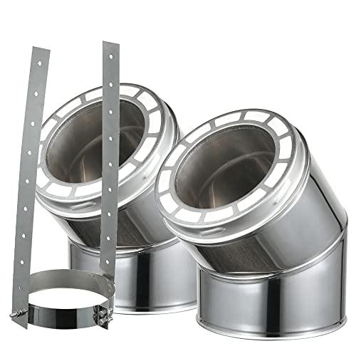 AllFuel HST 30 Degree Elbow for 8" Diameter 304 Stainless Steel All Fuel Class-A Double Wall Insulated Chimney Pipe