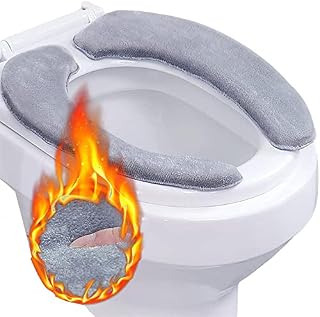 Bathroom Toilet Seat Closestool Washable Soft Warmer Mat Cover Pad Cushion Cover (Grey)