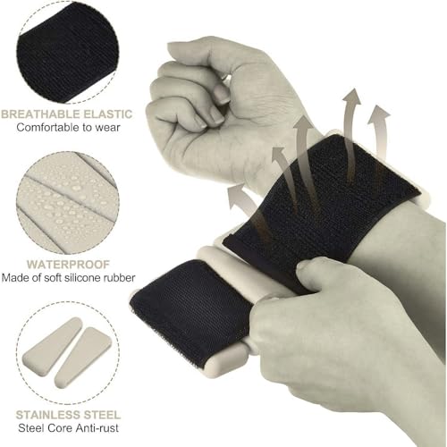 Image of Bodylastics Adjustable Ankle & Wrist Weights 4 lb Pair (2 lb Each) - Silicone, Sweat-Resistant for Arms & Legs - Perfect for Jogging, Walking, Physiotherapy, Cardio, Yoga & Strength Training