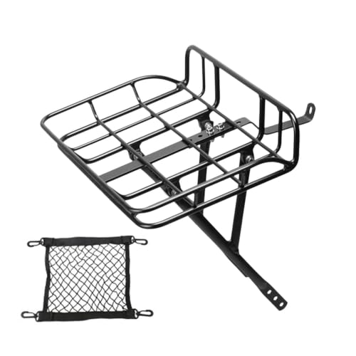 Soporte de cesta para bicicleta delantera ajustable y resistente para transporte de carga cotidiana