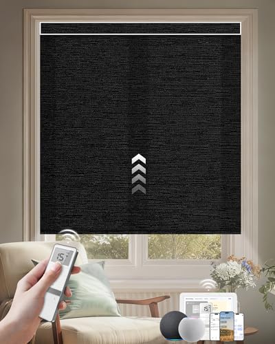 Kincmo Motorized Blinds with Remote, Light Filtering Roller Shades Work