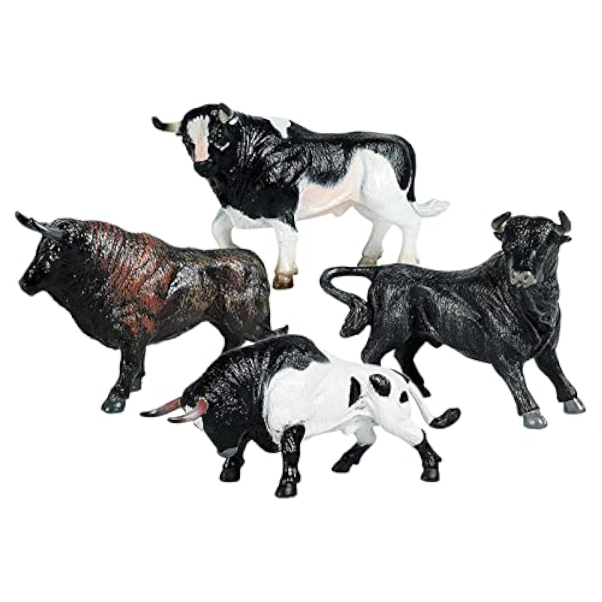 5x4pcs Cattle Figurine Simulated Bull, Realistic Educational Toy