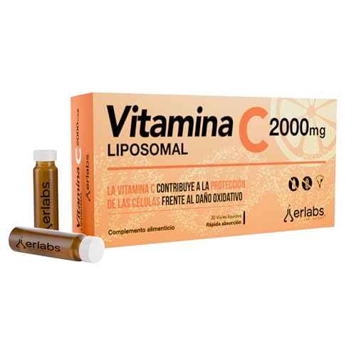 Vitamina C Liposomal 2000 mg Líquida Alta Biodisponibilidad | Vitamin C Pura Ingredientes 100% Naturales | Vitamina C Liposomada Sabor Naranja | Vitamin C Liposomal | Solución Oral 30 Viales 10ml