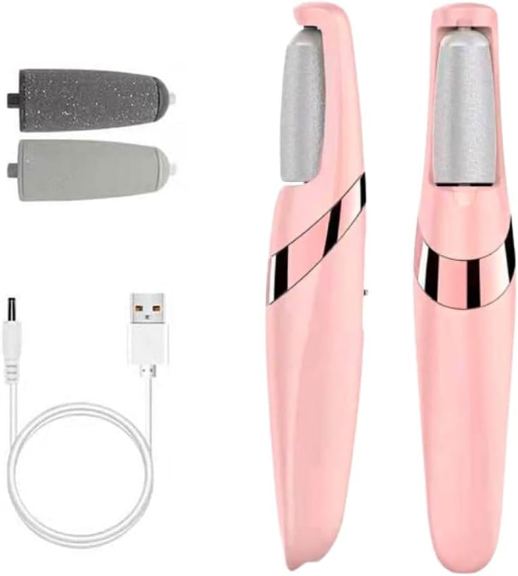 Top Lixa de Pé Elétrica Recarregável Removedor de Calos com 2 Velocidades, Lanterna LED, Lixa Extra, Design Ergonômico Portátil Spa dos Pés Raspador Elétrico USB Rosa Para Pés Suaves e Macios