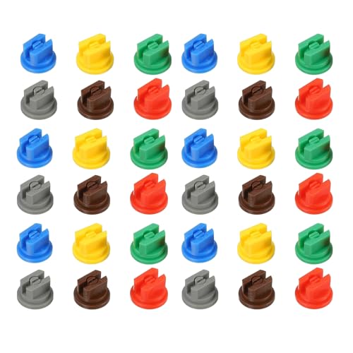 SEIWEI 36 Pcs Flat Fan Nozzle Combination POM Nozzles with 6 Sizes for Agricultural Applicator and Plant Protection Drone Equipment, Easy to Use