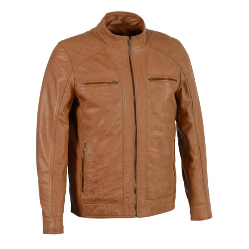 Image of Milwaukee Leather Men's Black Motorcycle Fashion Leather Jacket with Front Zipper Closure SFM1860