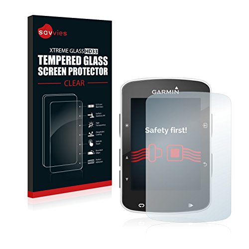 savvies Cristal Templado Compatible con Garmin Edge 520/820 Protector Pantalla Vidrio Proteccion 9H Pelicula Anti-Huellas