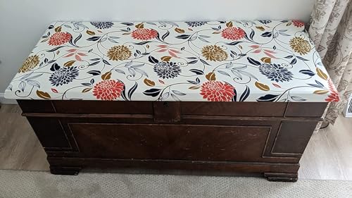 Image of SearchI Dining Bench Cover, Stretch Washable Long Bench Seat Covers, Rectangle Dining Table Bench Slipover for Dining Room, Living Room, Kitchen(Orange Flower)
