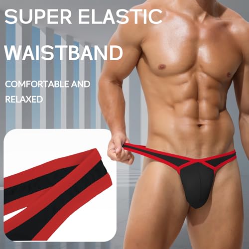 KAREN SPACE Mens Pouch Thong Sexy And Fashion Underwear, Ice Silk T-Back Thongs Athletic Supporter3