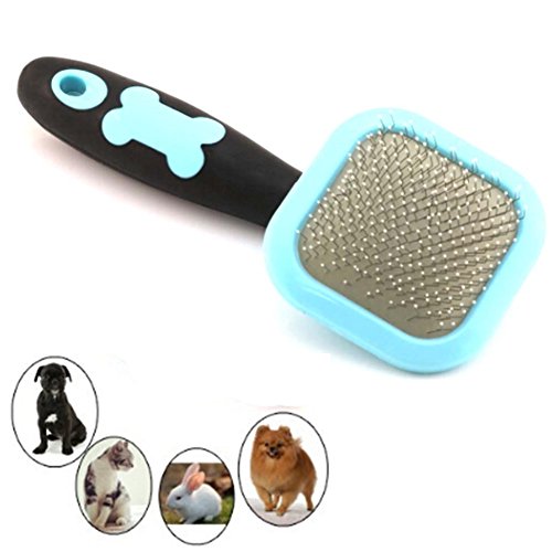 Sandalas Slicker Brush, 360-Degree Dog Brush Gently Cleaning Pin Brush for Shedding Dog Hair Brush for Small Dogs Puppy Yorkie Poodle Rabbits Cats (Blue)