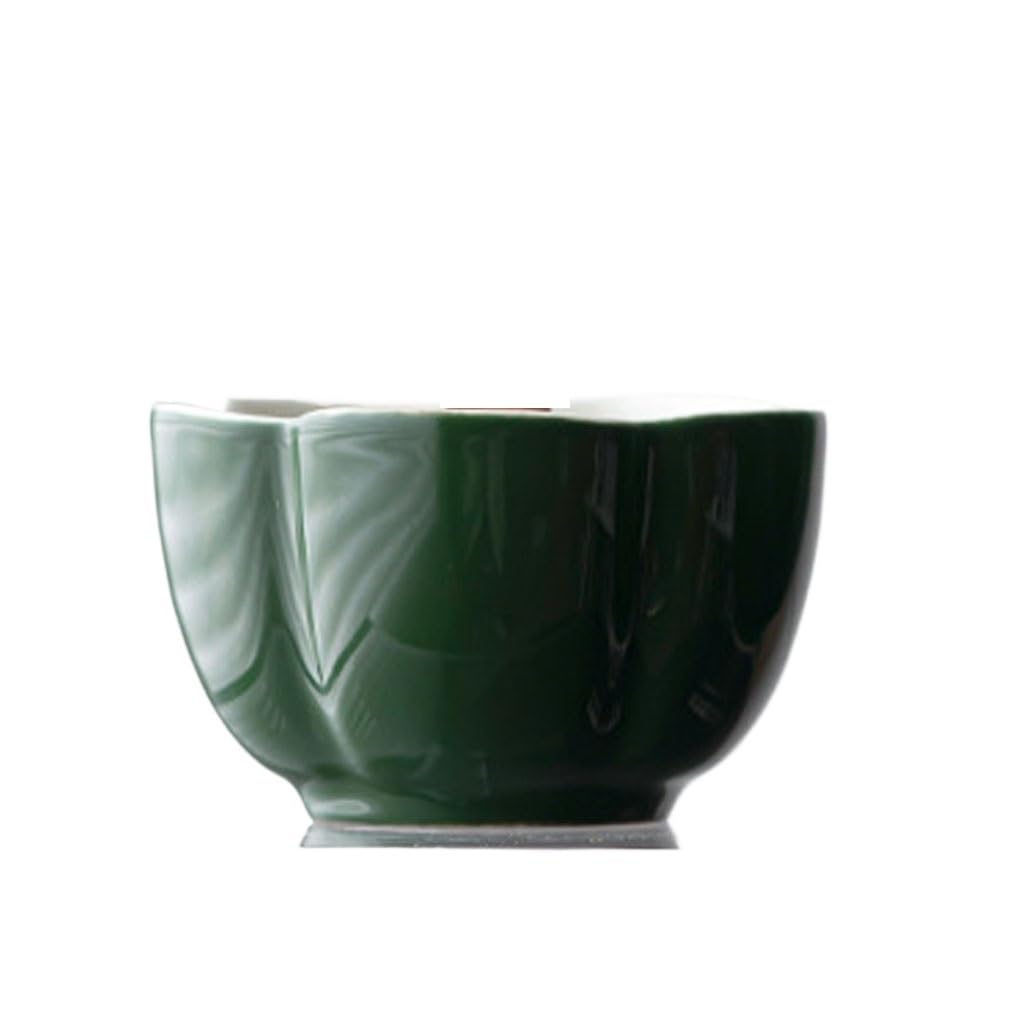 Candle Holder Chinese Style Ceramic Candle Cup Aromatherapy Scented Empty Creative Petal Holder Vessel Decorate Candlestick(B(Does not include candles))