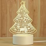 クリスマスツリー3DアクリルLEDランプ家庭用子供用ナイトライトテーブルランプ誕生日パーティーの装飾バレンタインデーベッドサイドランプ CDKPAWMZ