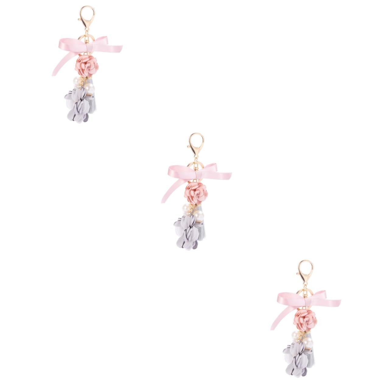 LIFKOME 3pezzi Portachiavi e Ciondolo Accessorio Per Borse e Chiavi Idea Per Compleanni e Speciali Rosa