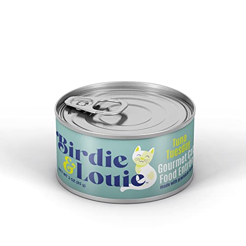 Birdie & Louie Tuna Tuesday Wet Cat Food Gourmet Entrees, Flakes in Broth, 3 Oz (96 Cans)
