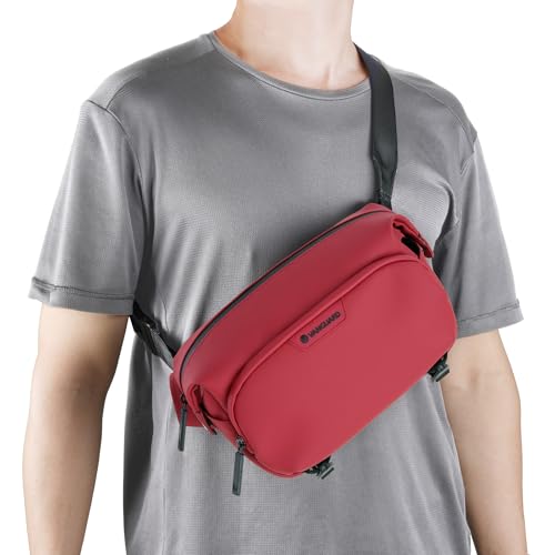 Image of Vanguard VEO Lite W3L Camera & Everyday Waist Pack (Red) - 3L Capacity, Fits Mirrorless Camera + Accessories, Tripod Strap, Adjustable Wear, Easy-Clean Water-Resistant Design