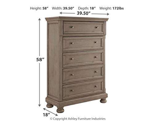 Signaturedesignbyashleylettnertraditional5drawerchestwithdovetailconstructionlightgray  Urban Country Home Decor Signature design by ashley lettner traditional 5 drawer chest with dovetail construction light gray  urban country home decor