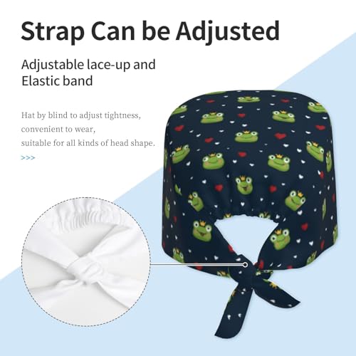 Image of Adjustable Scrub Cap with Sweatband, Breathable Working Hat for Men /Women