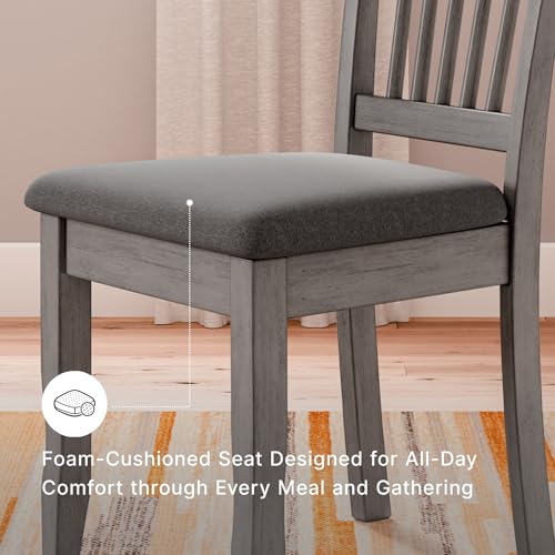 Image of Signature Design by Ashley Shullden Casual Dining Room Side Chair with Spindle Back, 2 Count, Gray