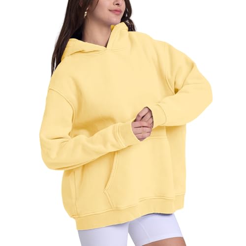 Image of FAIABLE Womens Oversized Acid Wash Hoodie Unisex Heavyweight Cotton Hoodies Fleece Vintage Washed Sweatshirt Women Men