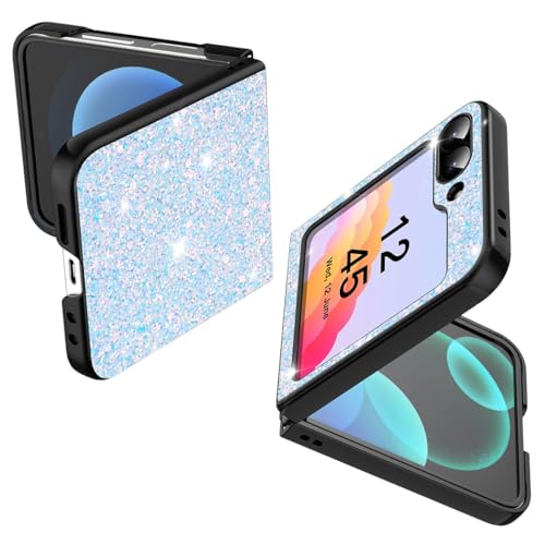 AICase for Samsung Galaxy Z Flip 6 Case Glitter, Sparkly Protective Slim Thin Women Girl Cute Sparkle Phone Case for Samsung Galaxy Z Flip 6 5G, White Glitter