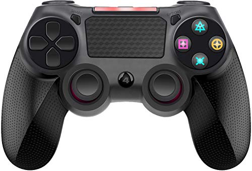 SEEKSUNG Wireless Controller für PS4, Dual Shock 4 Gamepad für Sony Playstation 4 mit Kopfhörerbuchse und Klickbarem Touchpad, Joystick Kompatibel mit PS4 / Pro/Slim, Schwarz