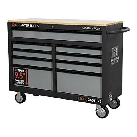 46 in. W 9-Drawer, with Solid Wood Top Cover