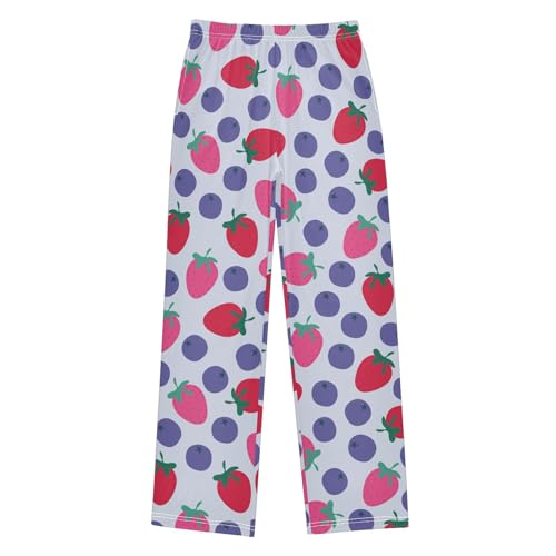Boys' Pants Strawberry Blueberry Fruit Long Bottoms Jogger Pants Elastic Waist Trousers with Pockets S-XL