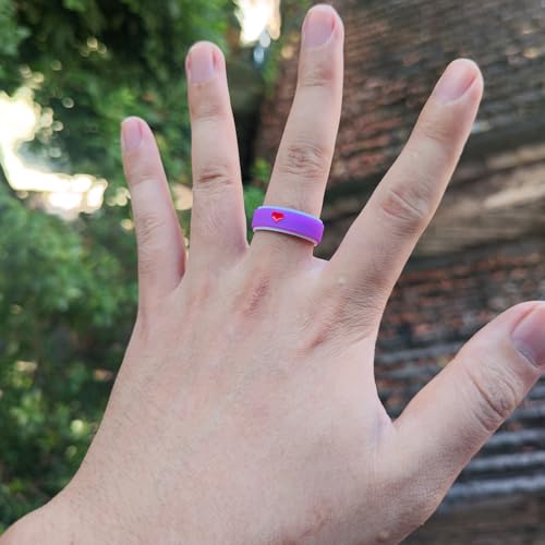 2pack 8mm Wedding Band Promise Egagement Rings Couple Silicone Rings Men&Women's And Wedding Gifts For Husband Wife,Size 6-142