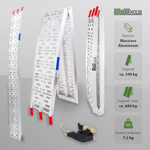 Faltbare Aluminium Auffahrrampe Trutzholm 2x 680 kg für Fahrzeuge