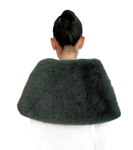 Lina & Lily Women's Winter Wedding Party Evening Shawl Boa Wrap Stole Long Pile Faux Fur with Velvet Lining4