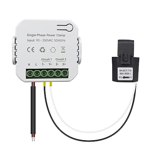 X}[gGlM[j^[ Tuya P 80A GlM[[^[ CT Nvt 90-250VAC 50/60Hz dCv Kwh d̓j^[(PC311-1-W-TY 1Pc CT)